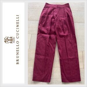 Brunello Cucinelli pleated Pants 4 maroon
